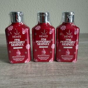 Lot Of 3 Hempz Pink Peppermint Meringue Body Moisturizer 2.25 oz~NEW/SEALED